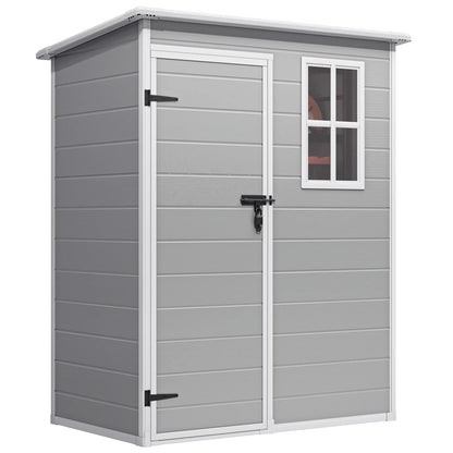 Lofka 6 x 4 FT Galvanized Metal Outdoor Storage Shed with Double Lockable Doors and Air Vents for Patio, Garden, Backyard, Lawn, Dark Gray