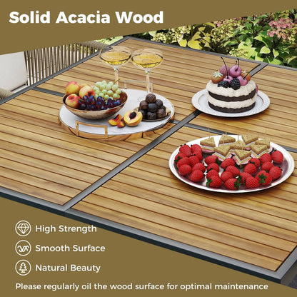 Costway 5 Pieces Patio Dining Set Outdoor Rectangular Table and Chairs Furniture Set