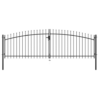 VidaXL Multi Sizes Double Door Fence Gate with Spear Top Outdoor Patio Barrier