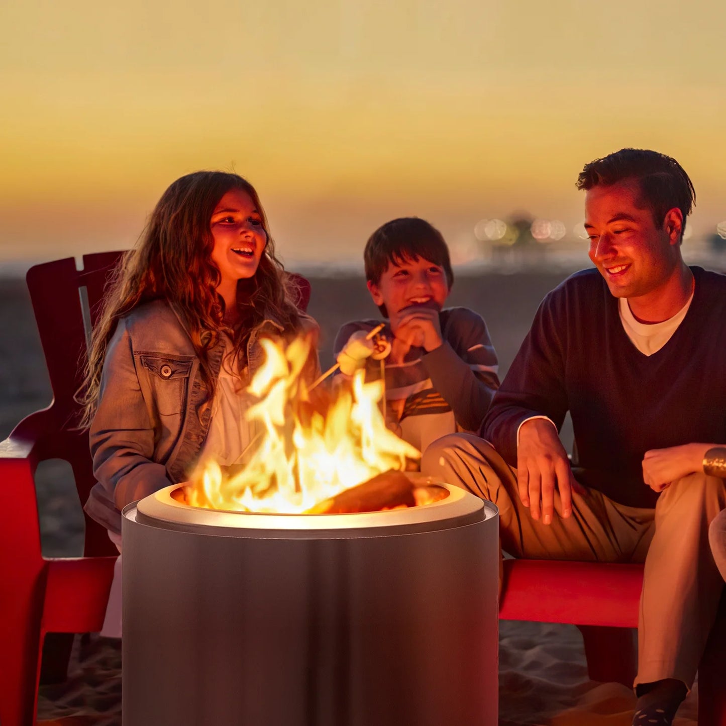 Vineego 19 inch Smokeless Fire Pit Outdoor Wood Burning Portable Fire Pit Stainless Steel with Standing Cover Backyard Patio Garden Picnic Camping Campfire