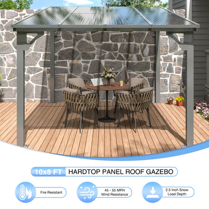 MUCHANT 10x8 FT Gazebo, Splicable Wall Mounted Gazebo & Pergola with Aluminum Frame, Awnings for Patio, for Backyard, Deck, Gray