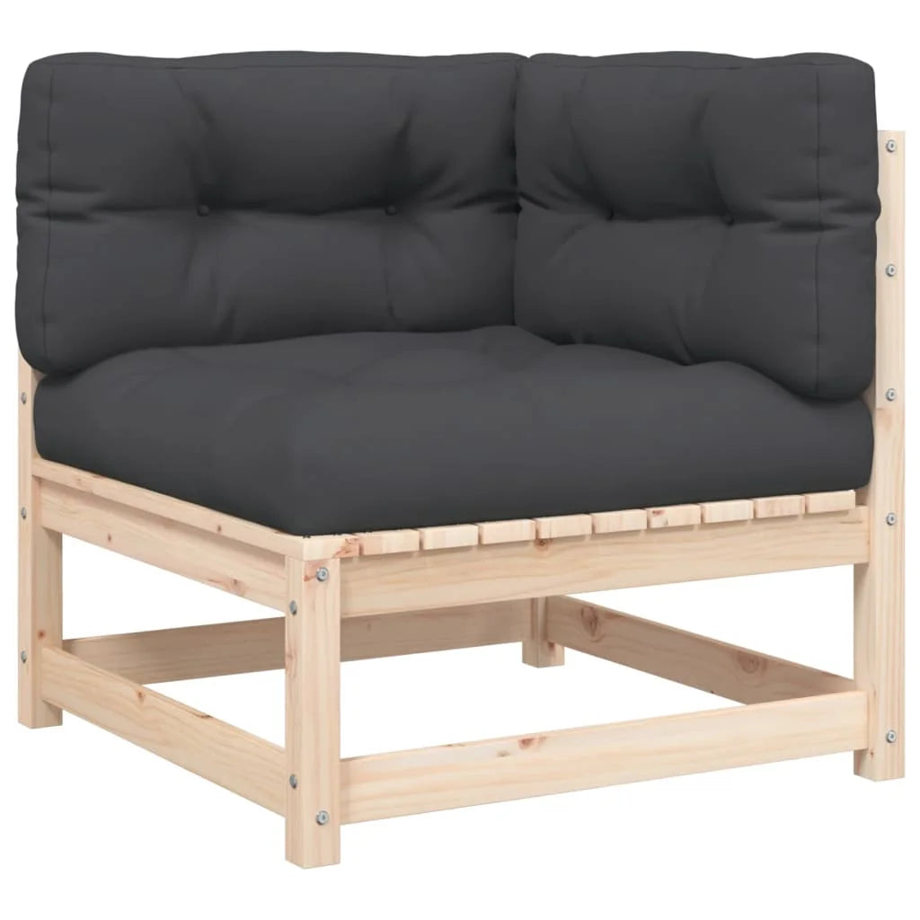vidaXL Patio Sofa Corner with Cushions and Footstool