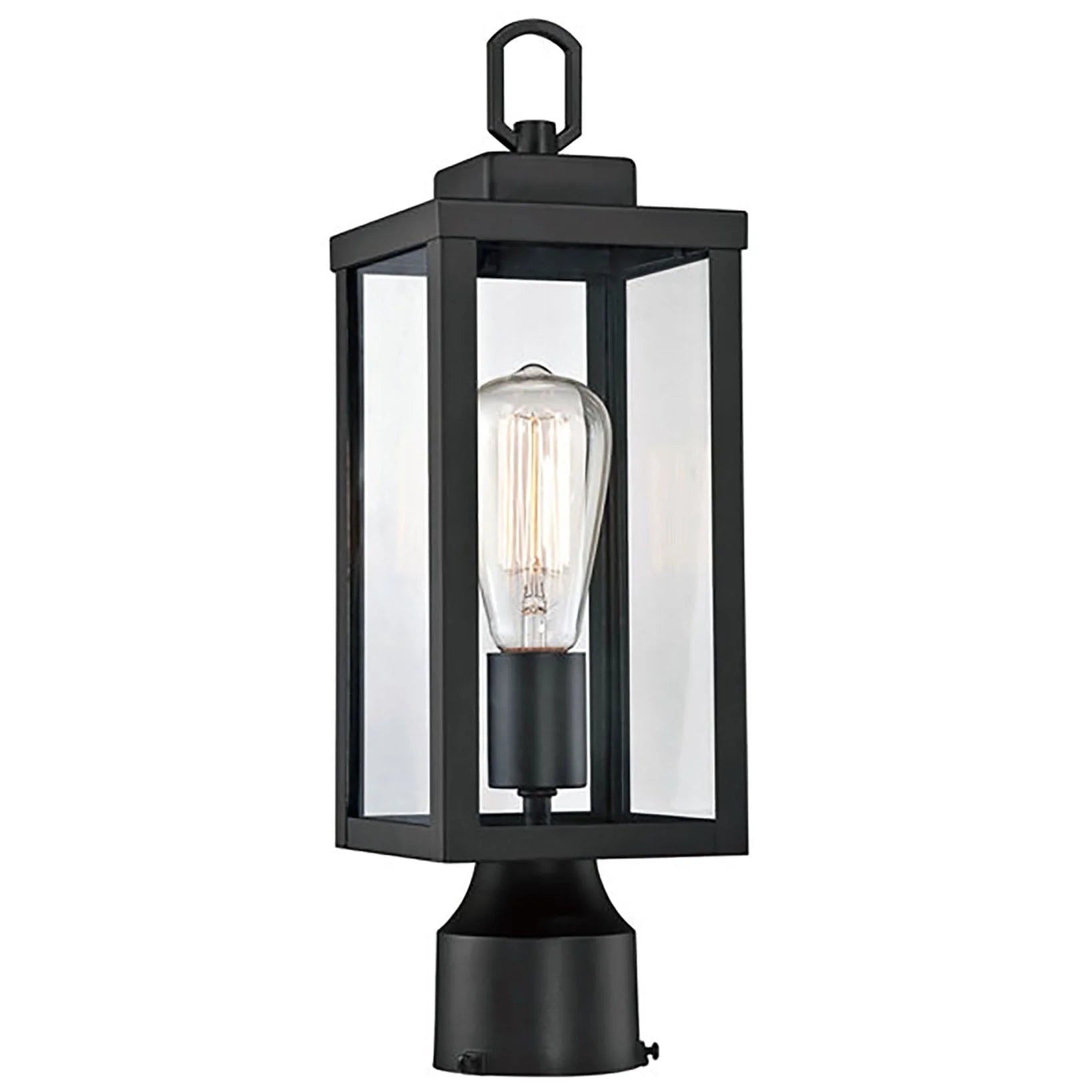 UIXE Outdoor Post Light, Lamp Pole Lantern, Matte Black Exterior Porch Fixtures for Fence Pathway Walkway Patio Lawn Yard