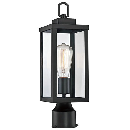 UIXE Outdoor Post Light, Lamp Pole Lantern, Matte Black Exterior Porch Fixtures for Fence Pathway Walkway Patio Lawn Yard