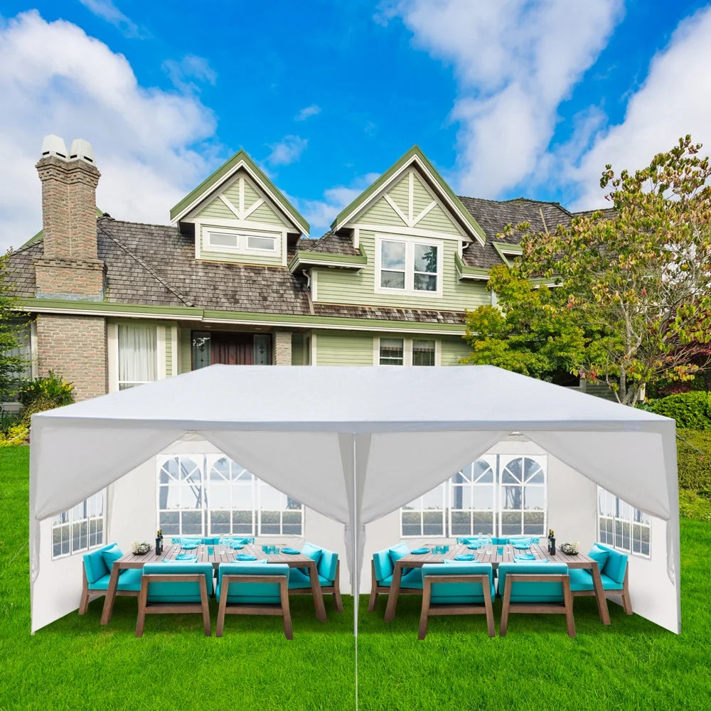 HighSound 10'x20' Outdoor Party Tent with 6 Removable Sidewalls Waterproof Canopy Patio Wedding Gazebo White