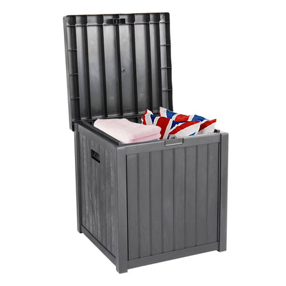 Patio Storage Box Waterproof, enyopro Outdoor PP Storage Patio Furniture Container, 51 Gallon Garden Storage Box with Seat for Backyard Pool Deck, 22" x 22" x 24.5", Brown, JA3239