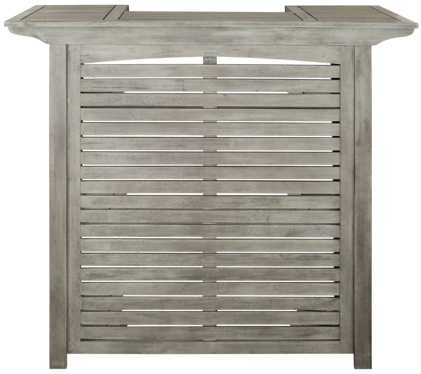 Safavieh 46? Rectangular Outdoor Pub Style Acacia Wood Patio Bar Table, Grey Wash