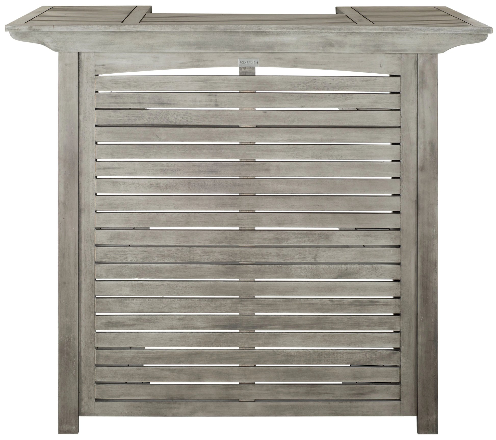 Safavieh 46? Rectangular Outdoor Pub Style Acacia Wood Patio Bar Table, Grey Wash