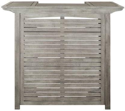 Safavieh 46? Rectangular Outdoor Pub Style Acacia Wood Patio Bar Table, Grey Wash