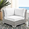 Modway Conway Sunbrella® Outdoor Patio Wicker Rattan Corner Chair in Light Gray Gray