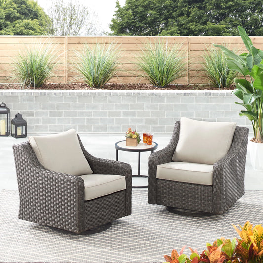 Better Homes & Gardens River Oaks Outdoor 5-Piece Wicker Conversation Set with Patio Cover, Dark Brown