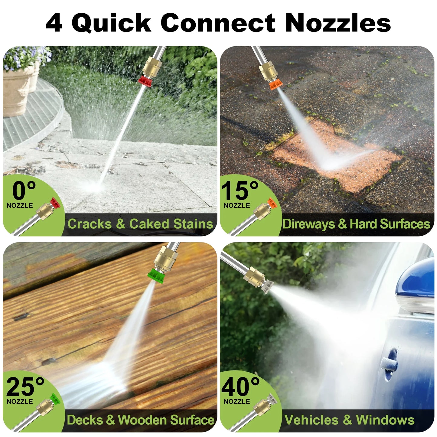 Firstness Pressure Washer 3500 PSI, Electric Power Washer w/26 ft Hose, 4 Quick Connect Nozzles, High Pressure Cleaning Machine with Foam Cannon, Portable to Clean Patios, Cars, Fences, Driveways