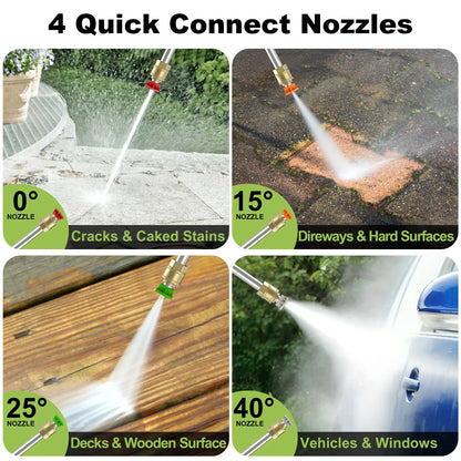 Firstness Pressure Washer 3500 PSI, Electric Power Washer w/26 ft Hose, 4 Quick Connect Nozzles, High Pressure Cleaning Machine with Foam Cannon, Portable to Clean Patios, Cars, Fences, Driveways