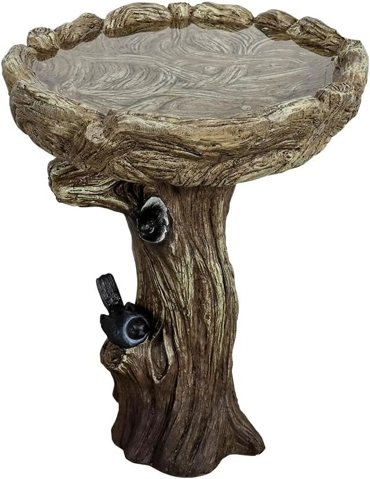 24.4" H Cement Bird Bath for Garden- Fibre Reinforced Concrete Bird Baths for Outdoors, Large Size Vintage Carved Pedestal Birdbath for Patio, Yard, Lawn -20 in. Dia. X 24.4 in. H Bird Fountain