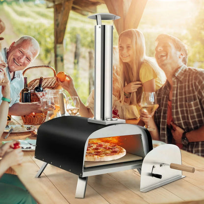 Topcobe Portable Multi-Fuel Pizza Oven with Pizza Stone and Pizza Peel, Cooking Space for Backyard, Patio and Parties