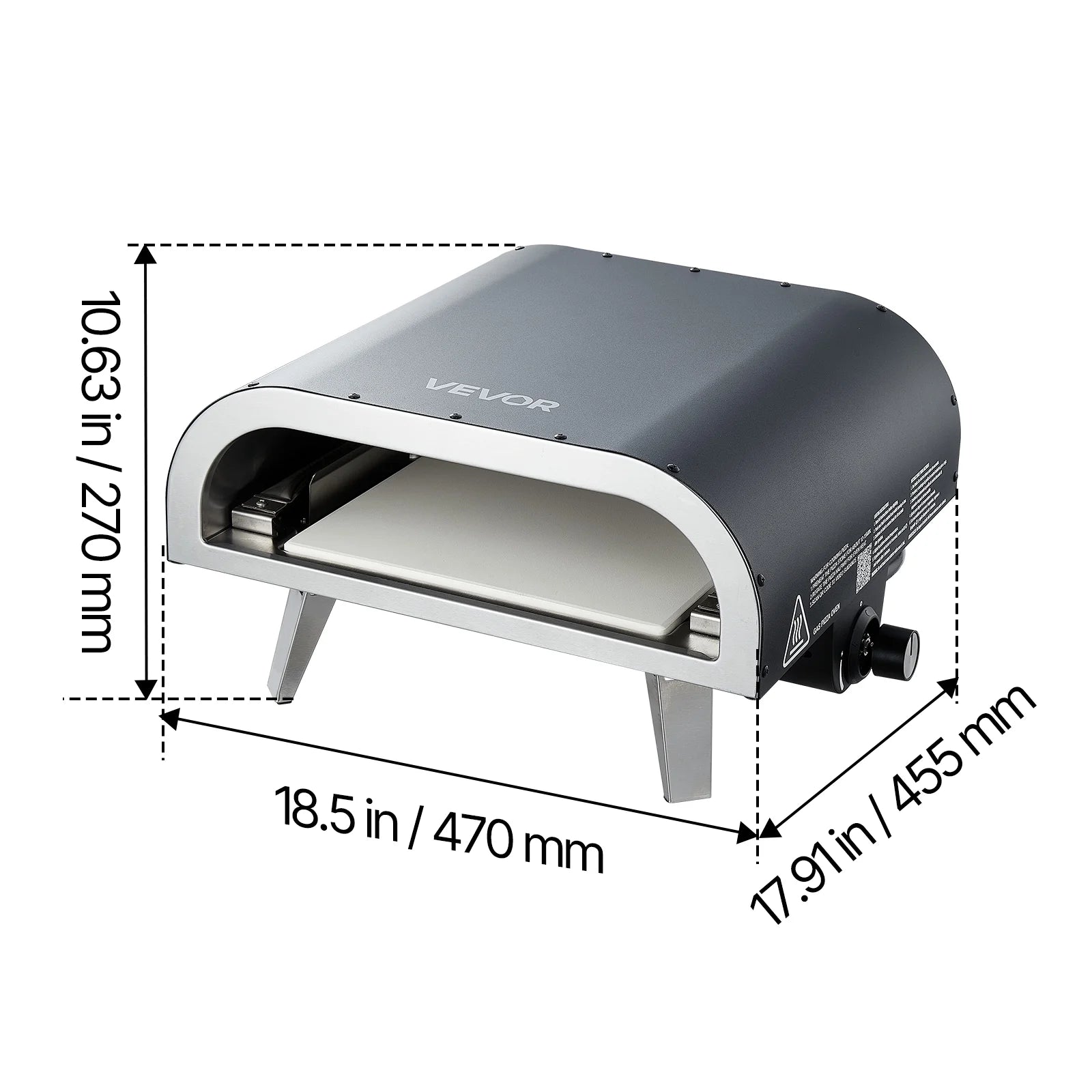 VEVOR Propane Outdoor Pizza Oven, 12 Inch Gas Pizza Maker, Portable Pizza-Cooker with Thickened Pizza-Stone, Carry Bag, Pizza-Oven for Outside Backyard Patio Camping, Black