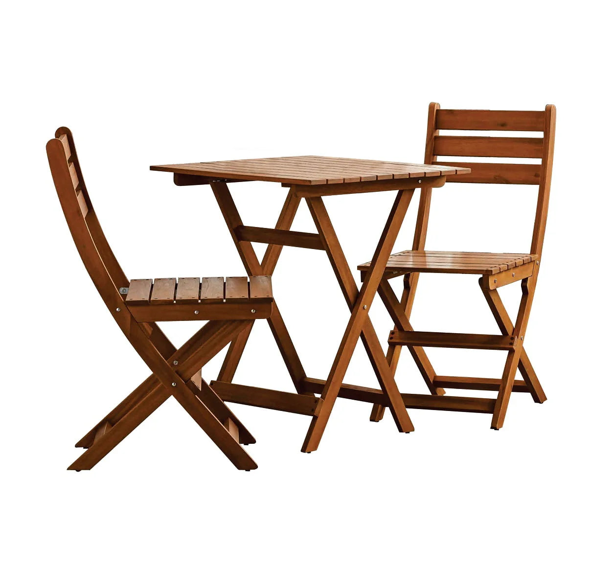 Mainstays Outdoor Patio 3-Piece Wood Bistro Set, Natural Color