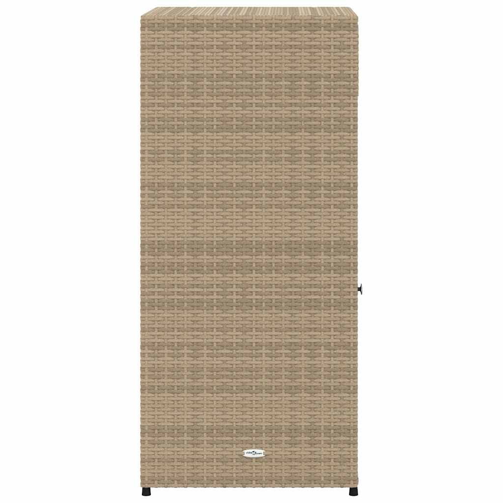 vidaXL Patio Storage Cabinet, PE Rattan Beige, 21.70 x 21.70 x 43.70 in