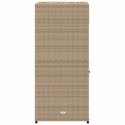 vidaXL Patio Storage Cabinet, PE Rattan Beige, 21.70 x 21.70 x 43.70 in
