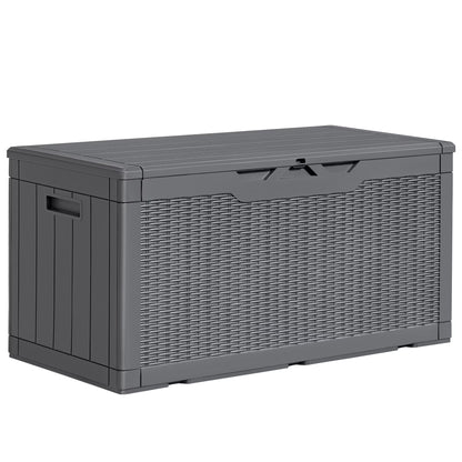 Homall 100 Gallon Outdoor Patio Box Deck Plastic Resin Storage Box Backyard, Black
