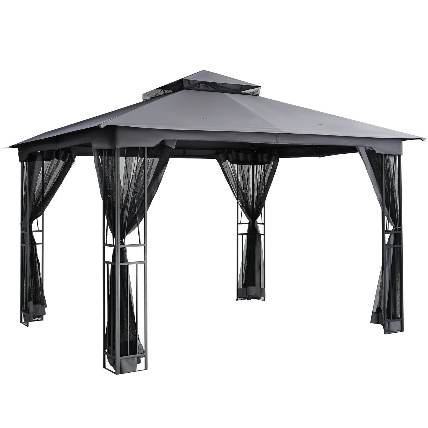 EGEIROS LIFE 12' x 10' Double Roof Patio Gazebo, Waterproof Zippered