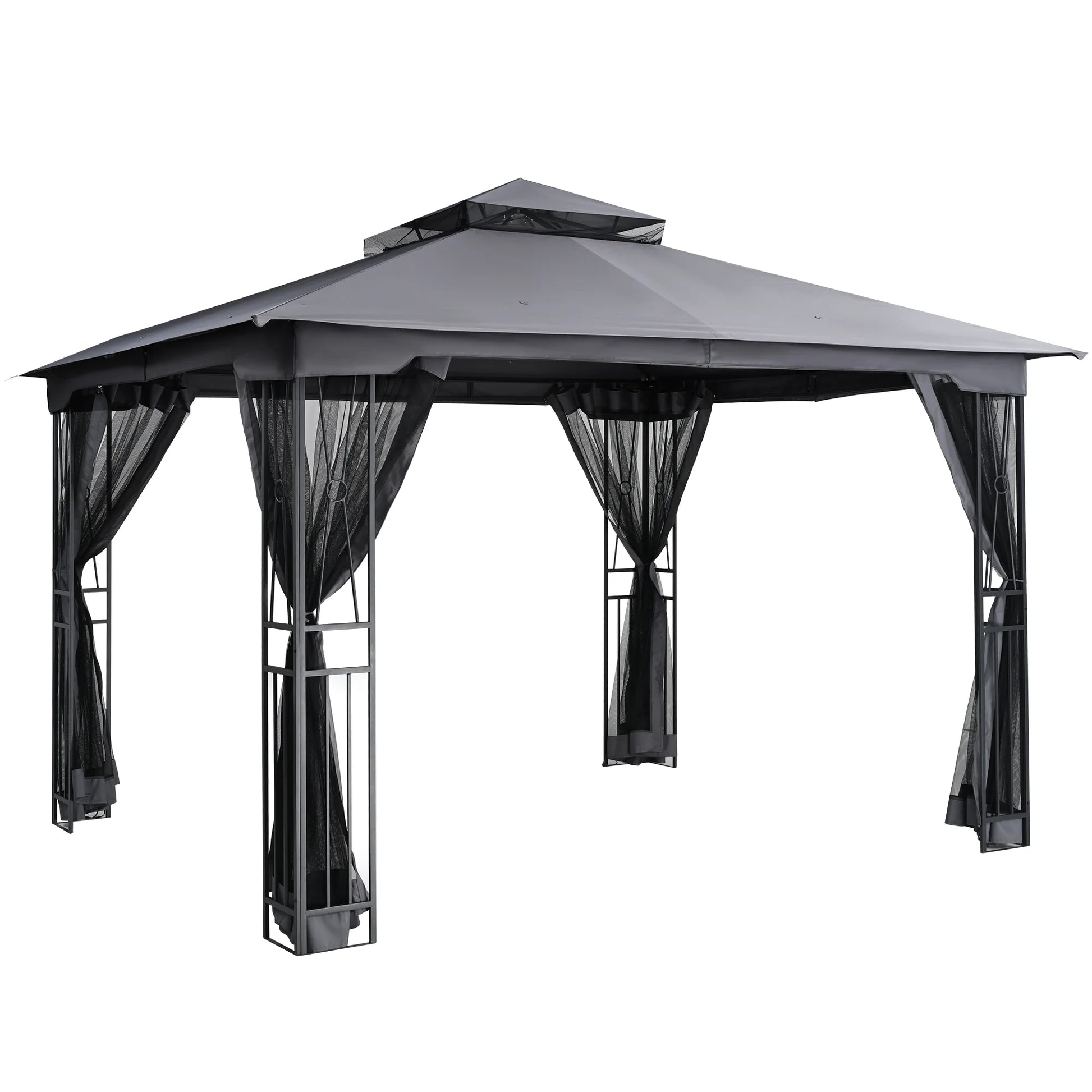 EGEIROS LIFE 12' x 10' Double Roof Patio Gazebo, Waterproof Zippered