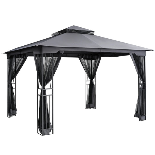 EGEIROS LIFE 12' x 10' Double Roof Patio Gazebo, Waterproof Zippered