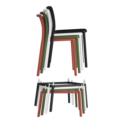 WestinTrends Playa 29.5" Outdoor Modern Polypropylene Plastic Patio Bar Height Stools (Set of 2), Red
