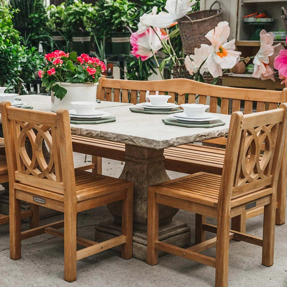 Ash & Ember Luna Grade A Teak Dining Chair, Weather Resistant Patio Dining Chair