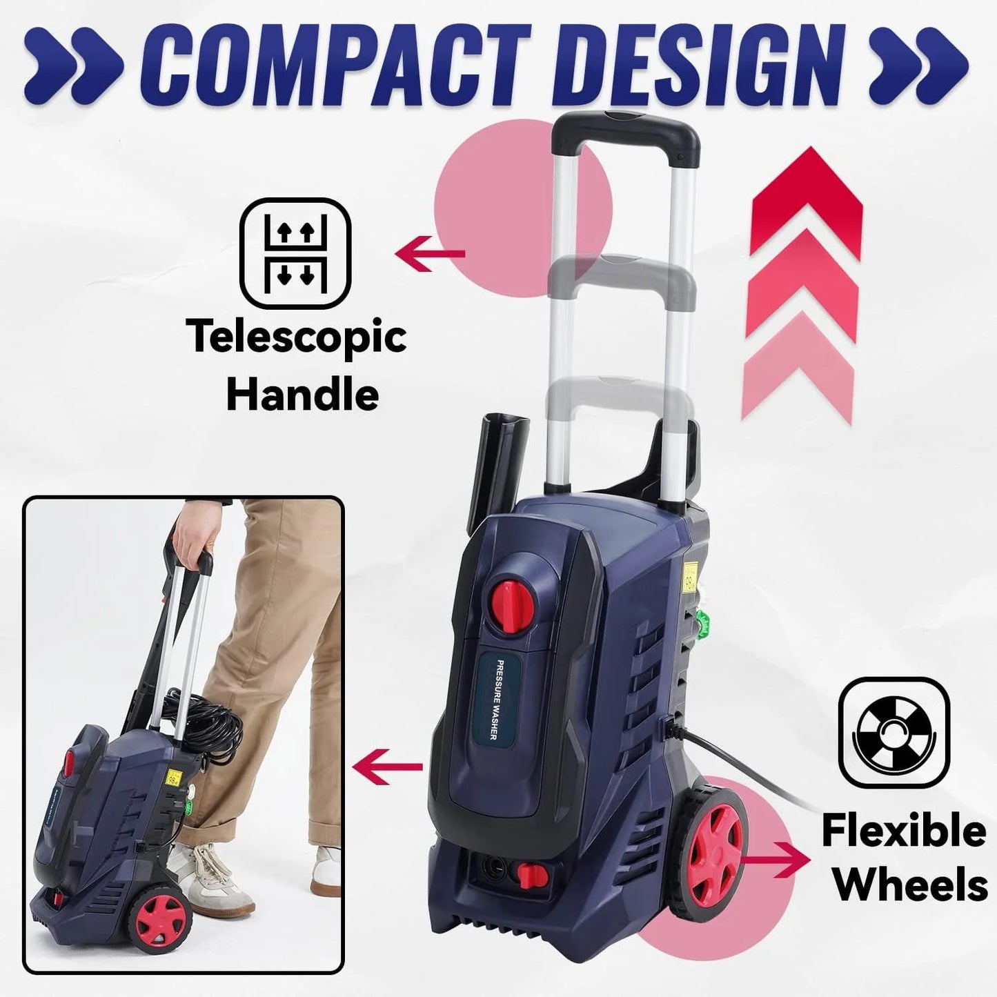 Electric Pressure Washer Power Washer - 4800PSImax 2.8GPM Wash Machine Electric Powered with Foam Cannon for Car, Floor, Garage, Patio Washing