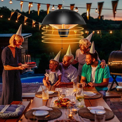 Gymax 1500W Electric Outdoor Hanging Patio Heater w/IPX4 Waterproof