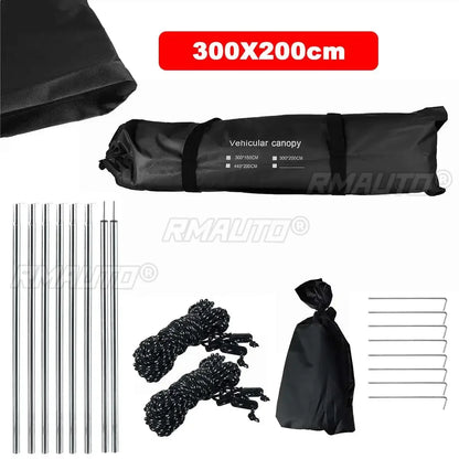 Portabl Car Side Awning Rooftop Tent Waterproof Side Tent Sun Shelter For Outdoor Camping Garden Patio Pool Exterior Part