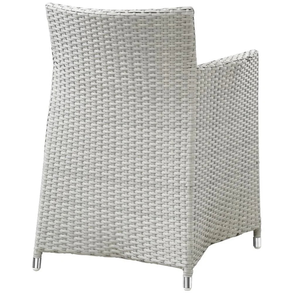 Afuera Living Rattan Outdoor Patio Armchair in Gray/White (Set of 2)