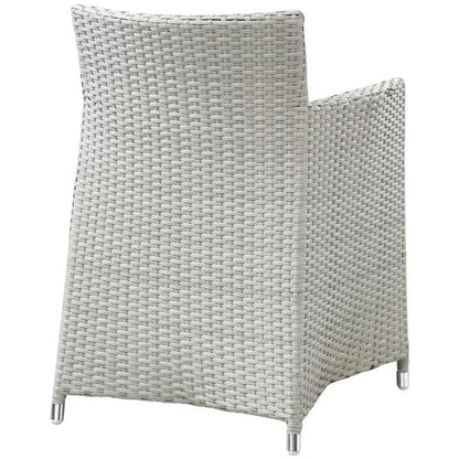 Afuera Living Rattan Outdoor Patio Armchair in Gray/White (Set of 2)