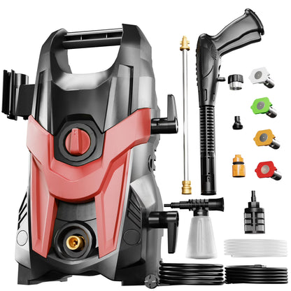 2024 Upgraded Electric Pressure Washer 4300 PSI 2.8 GPM Power Washer with Extra Hose, 23ft Hose 35ft Power Cord, 4 Nozzle and Detergent Tank for Cars, Fences, Patio