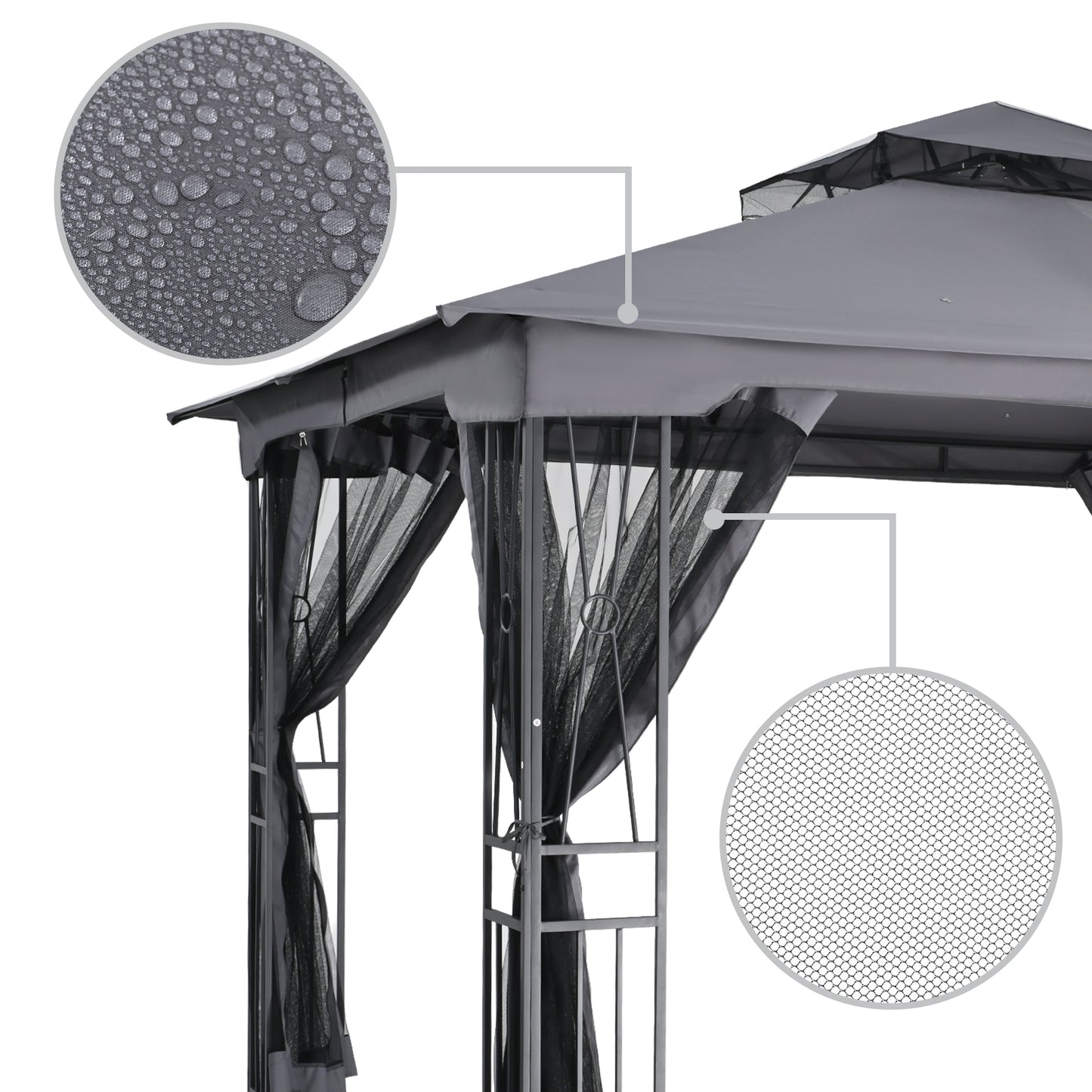 EGEIROS LIFE 12' x 10' Double Roof Patio Gazebo, Waterproof Zippered
