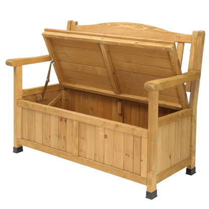 Zimtown Outdoor Storage Bench Deck Box for Patio Furniture, Front Porch Decor,Yellow