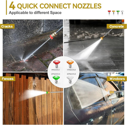 Electric Pressure Washer 4800PSI-Max 3.2GPM Power Washer Wash Machine Electric Powered with Foam Cannon for Car, Floor, Garage, Patio Washing, Yellow