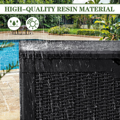 Homall 100 Gallon Outdoor Patio Box Deck Plastic Resin Storage Box Backyard, Black