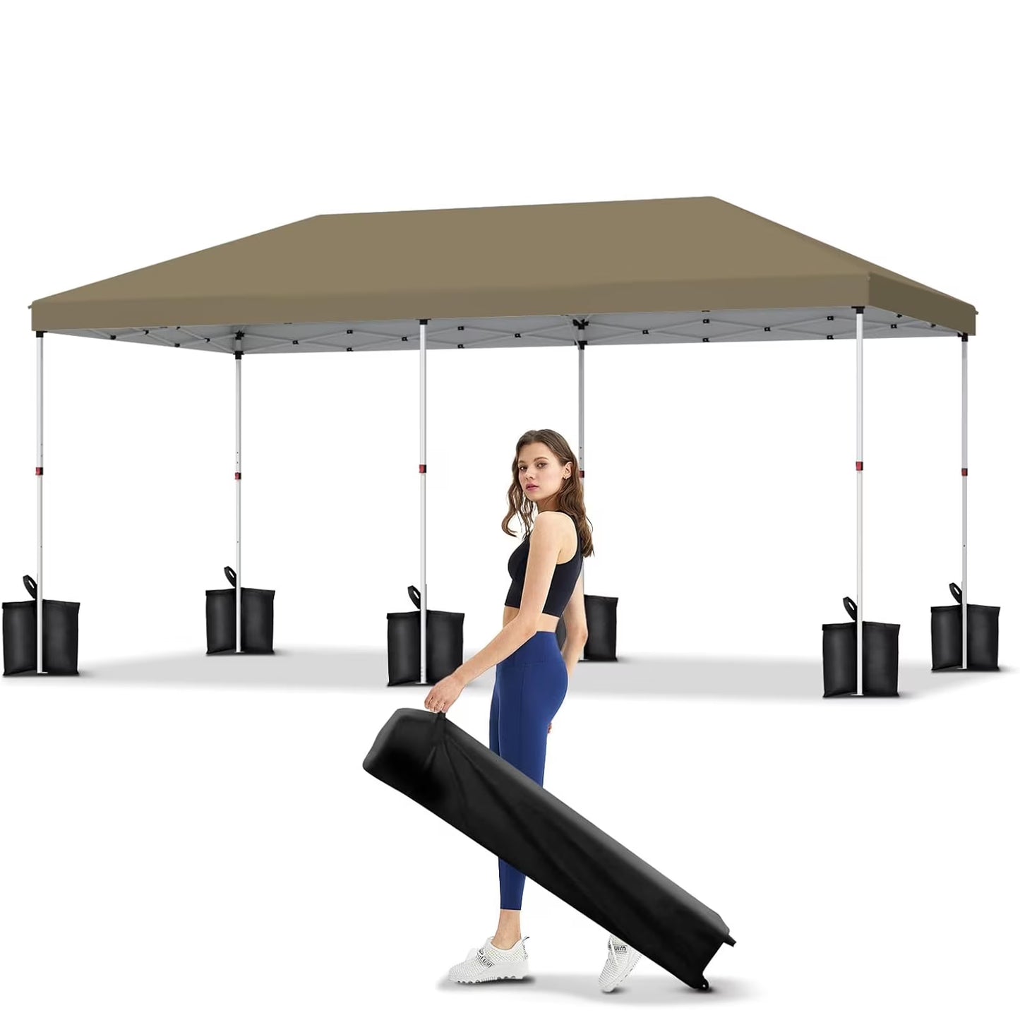 10' x 20' Pop Up Canopy Tent for Outdoor, Portable Instant Commercial Canopy for Patio, Backyard, Garden, Lawn, Outdoor Activities