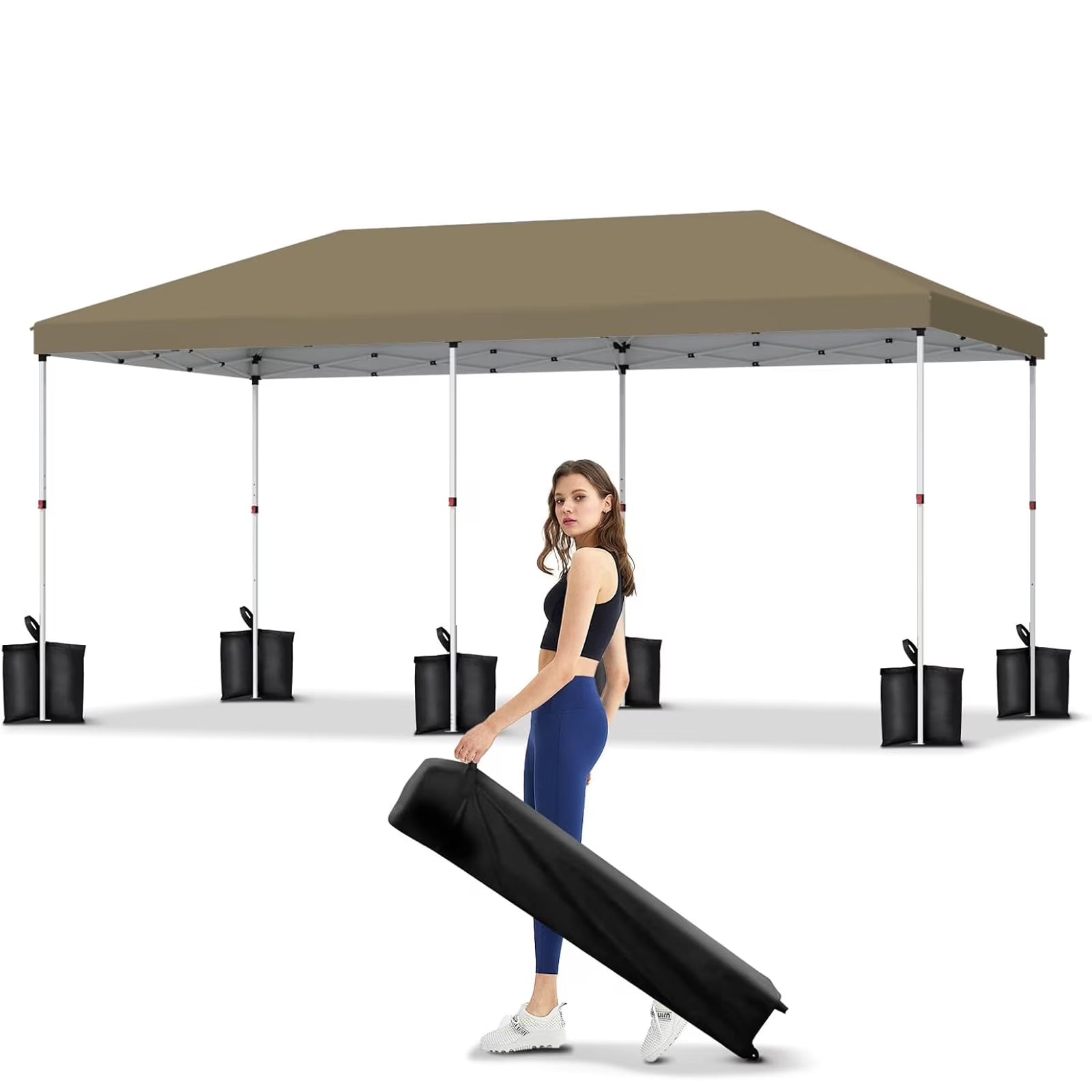 10' x 20' Pop Up Canopy Tent for Outdoor, Portable Instant Commercial Canopy for Patio, Backyard, Garden, Lawn, Outdoor Activities
