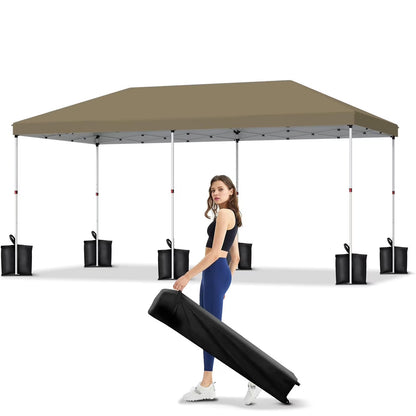 10' x 20' Pop Up Canopy Tent for Outdoor, Portable Instant Commercial Canopy for Patio, Backyard, Garden, Lawn, Outdoor Activities