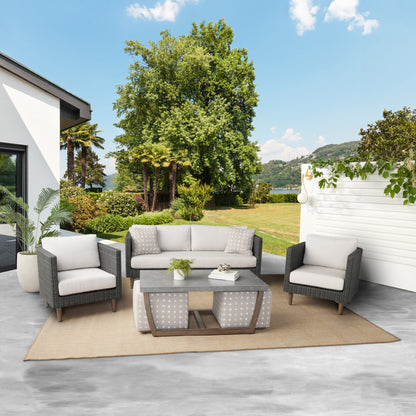 Agio Volos 6-piece Woven Outdoor Patio Seating Set