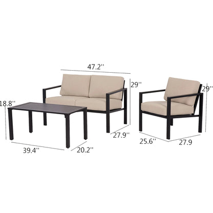 Mainstays Dashwood 4-Piece Outdoor Patio Conversation Set, Seats 4, Blue