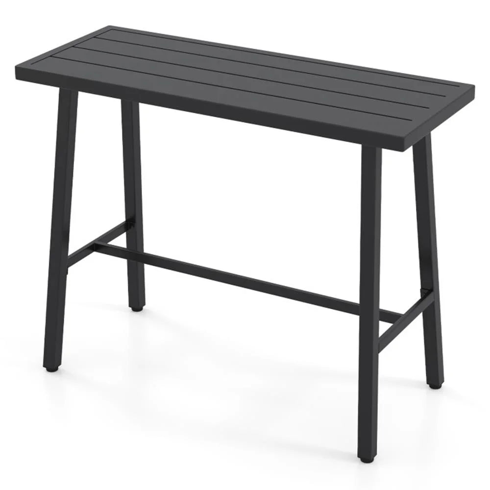 Spaco 36 Inches Patio Counter Height Bar Table with Adjustable Foot Pads, Deck Furniture, Outdoor Patio Furniture-Black