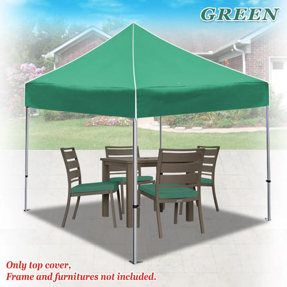 SUNNY Ez pop Up Instant Canopy 10'X10' Replacement Top Gazebo EZ Canopy Cover Only Patio Pavilion Sunshade Polyester-Green
