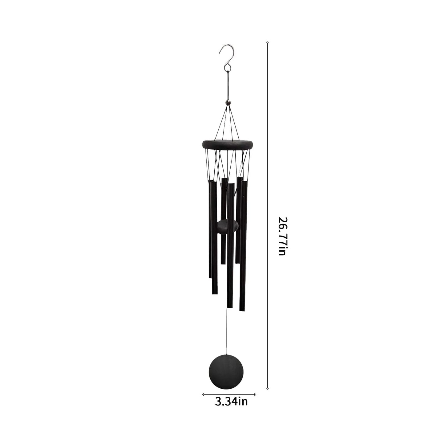 Wind Chimes Outdoor Deep Tone, Wind Chime Outdoor Sympathy Wind-Chime With 6 , Elegant Chime For Garden Patio Black Windchimes