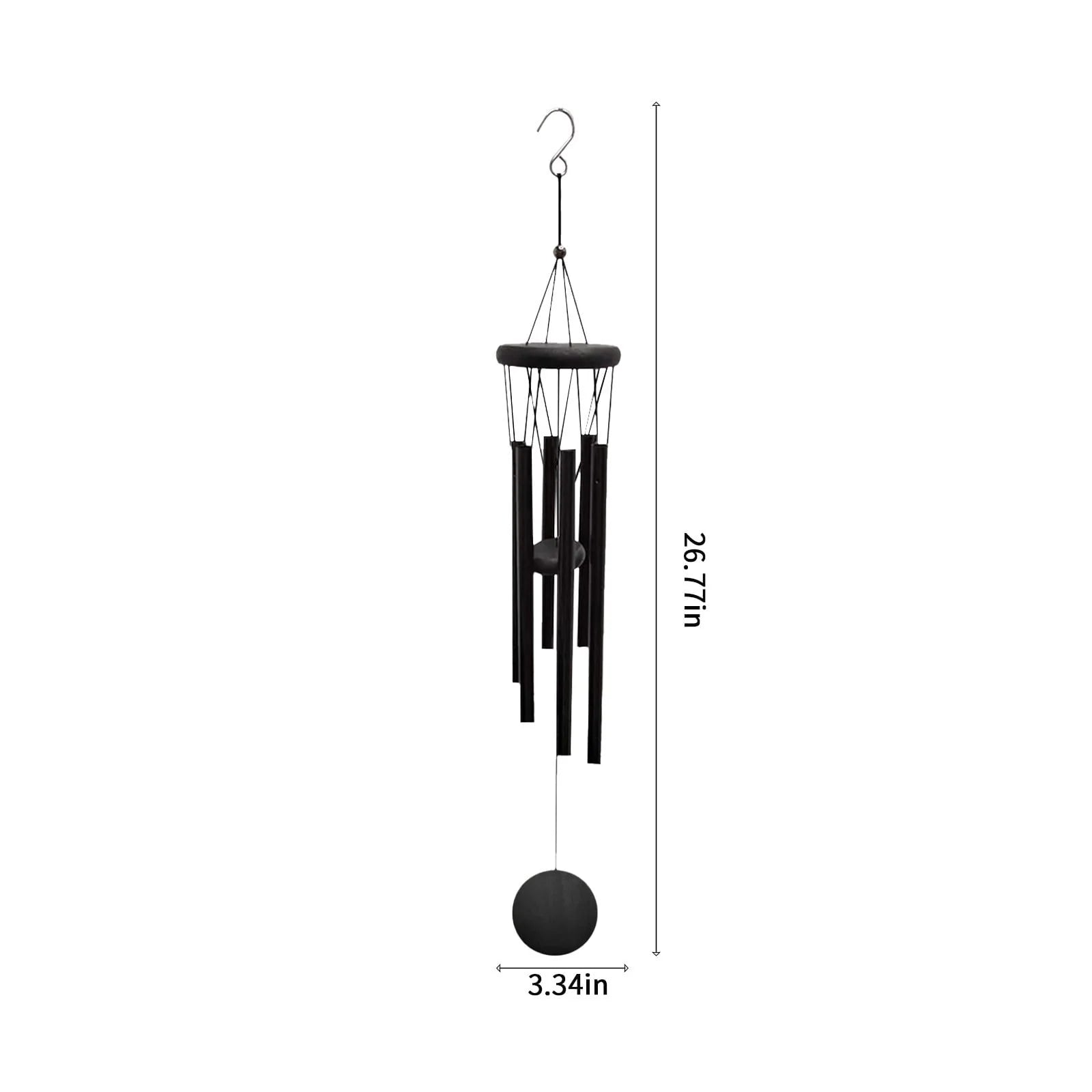 Wind Chimes Outdoor Deep Tone, Wind Chime Outdoor Sympathy Wind-Chime With 6 , Elegant Chime For Garden Patio Black Windchimes