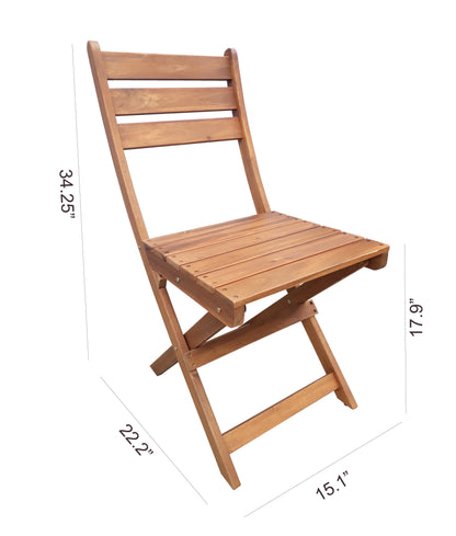 Mainstays Outdoor Patio 3-Piece Wood Bistro Set, Natural Color