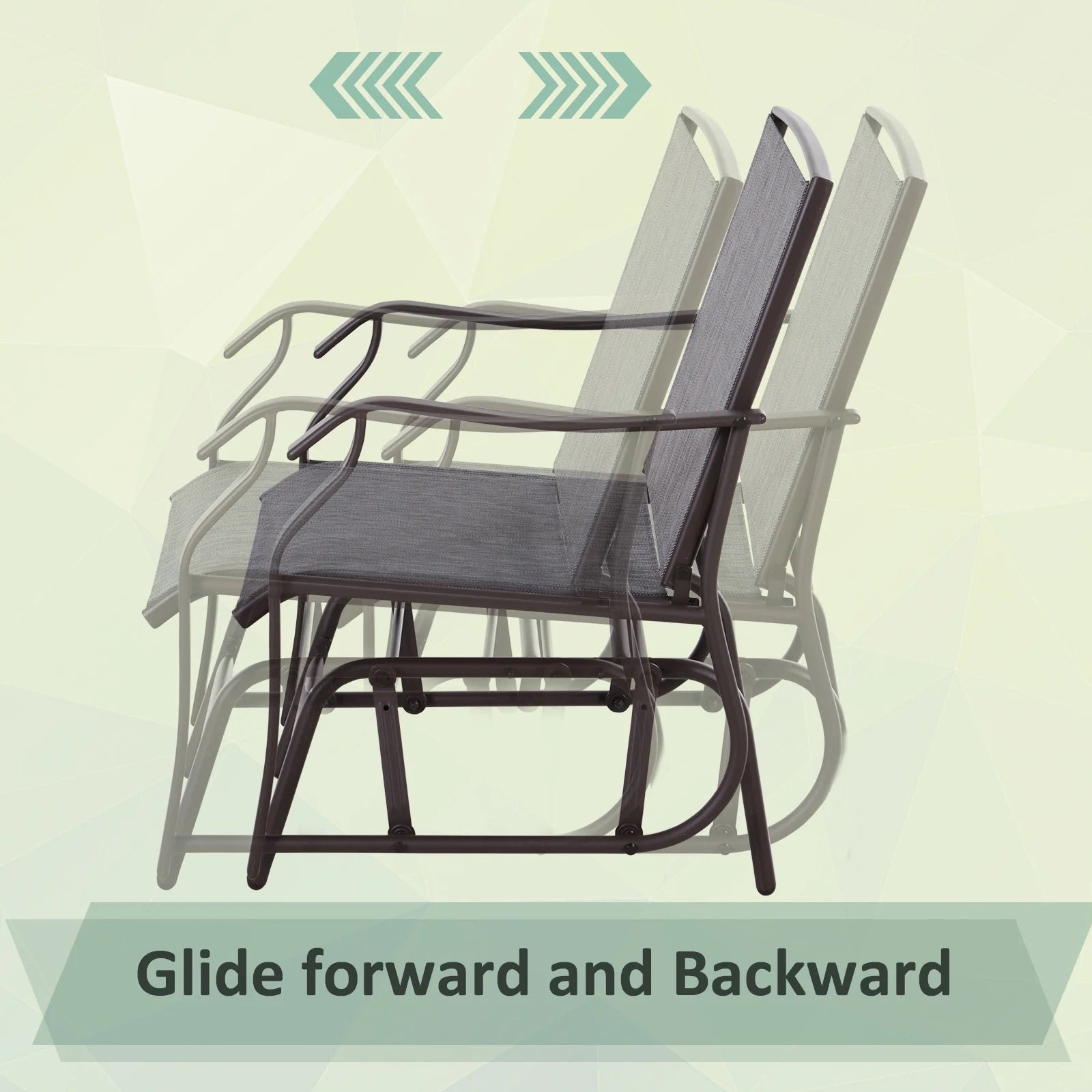 Outsunny Set of 3 Rocking Glider Chair w/Table Mesh Patio Outdoor Furniture, Gray